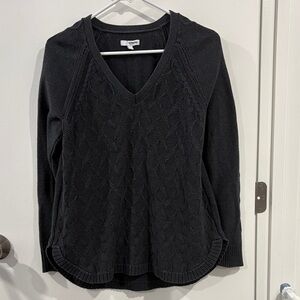 Sonoma Dark Grey V-Neck Cable Knit Sweater